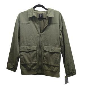 Art Class NWT Kids' Size XL Green Collared Zip-Up Jacket with Pockets *FLAW*